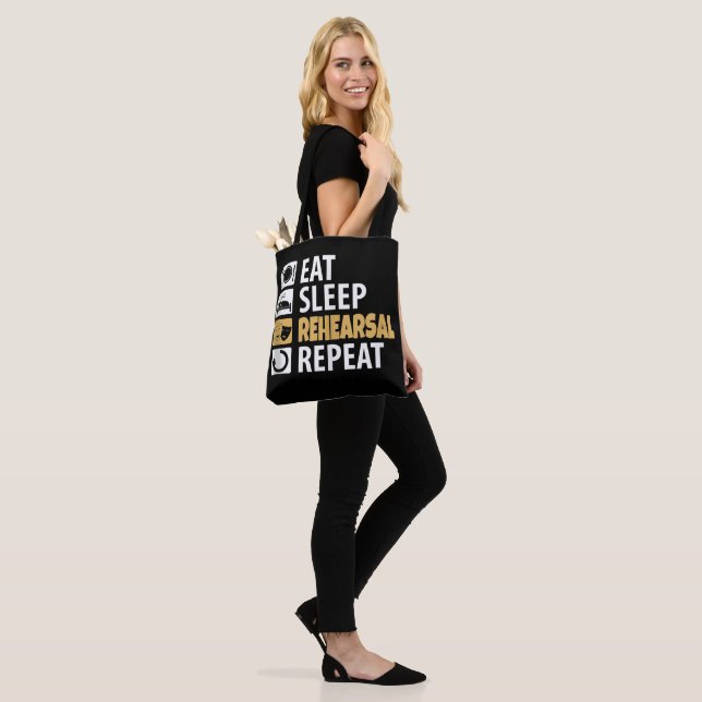 Eat Sleep Rehearsal Repeat Tote Bag (On Model)