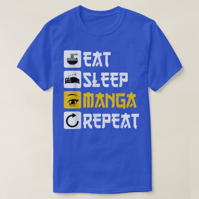 Eat Sleep Repeat anime Japan Cosplay T-Shirt (Design Front)