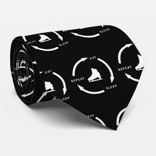 Eat Sleep Repeat Figure Skating Sports Fan Saying Tie