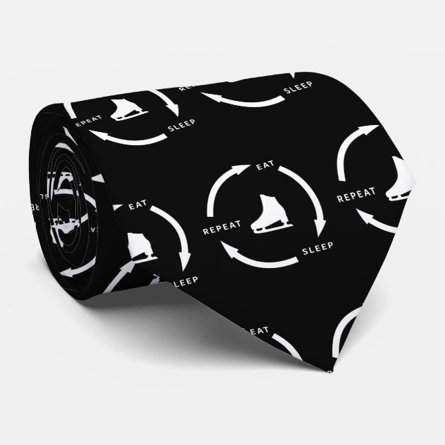 Eat Sleep Repeat Figure Skating Sports Fan Saying Tie (Rolled)