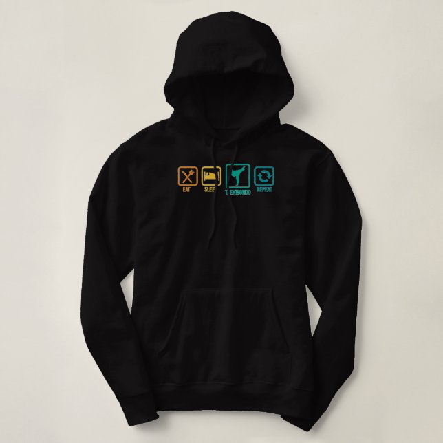 Eat Sleep Repeat Taekwondo Tai Chi Martial Arts Fi Hoodie (Design Front)