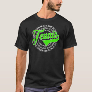 Eat Sleep Repeat Tennis  Vintage Retro Style T-Shirt