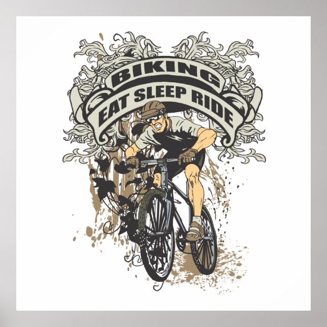 Eat, Sleep, Ride Biking Poster (Front)