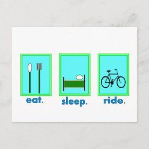 eat sleep ride Cyclicst, biking gifts Postcard