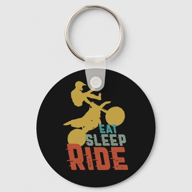 Eat Sleep Ride Dirt Bike Motorcycle Extreme Sport Keychain (Front)