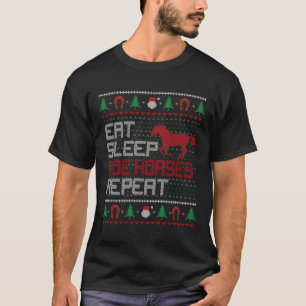 Eat Sleep Ride Horses Repeat Ugly Sweater Christma