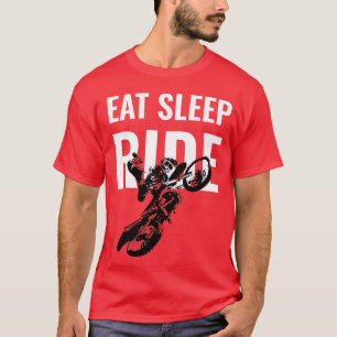 Eat Sleep Ride Motocross Motorcycle Sport Pop Art T-Shirt