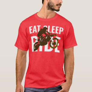 Eat Sleep Ride Motocross Motorcycle Sport Pop Art T-Shirt