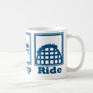 Eat, Sleep, & Ride (Roller Coasters) - Blue Coffee Mug
