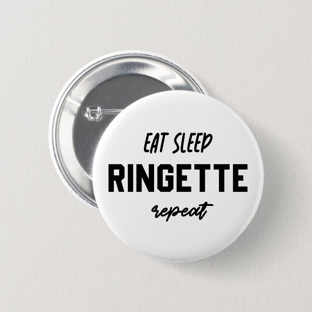 Eat Sleep Ringette Repeat Ringette Player Gifts 2 Inch Round Button (Front & Back)