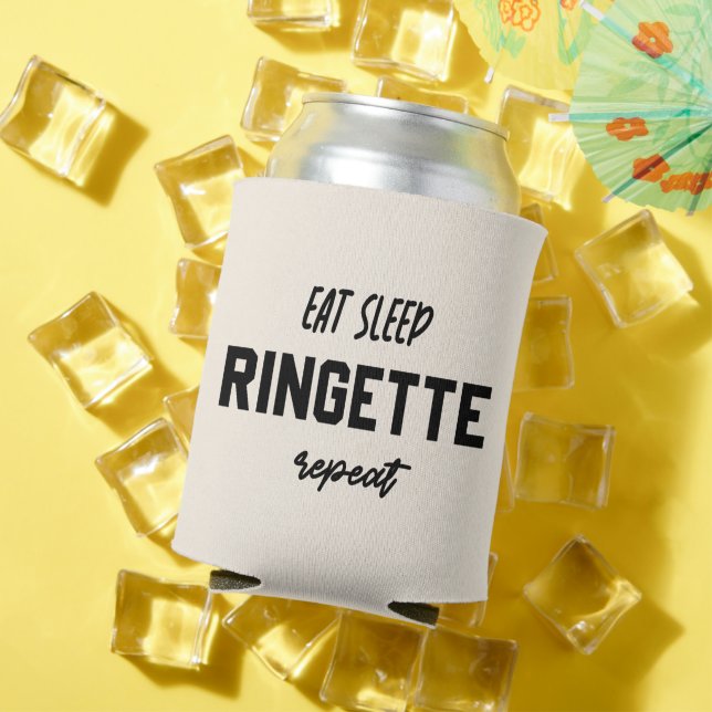Eat Sleep Ringette Repeat Ringette Player Gifts Can Cooler (In Situ Summer)