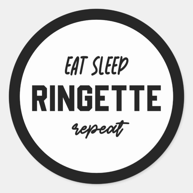 Eat Sleep Ringette Repeat Ringette Player Gifts Classic Round Sticker (Front)