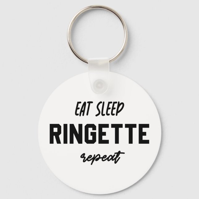 Eat Sleep Ringette Repeat Ringette Player Gifts Keychain (Front)