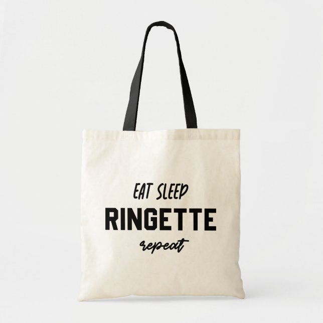 Eat Sleep Ringette Repeat Ringette Player Gifts Tote Bag (Front)