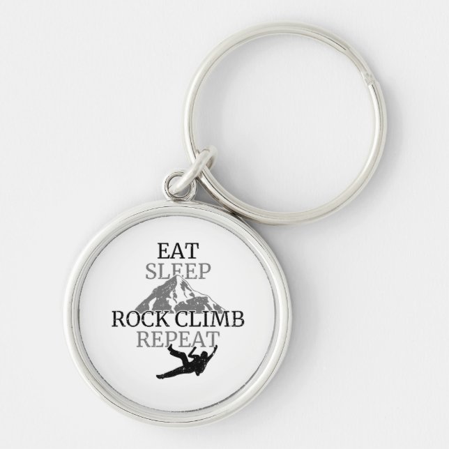 Eat Sleep Rock Climb Repeat Keychain (Front)