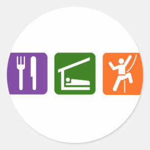 Eat Sleep Rock Climbing Classic Round Sticker