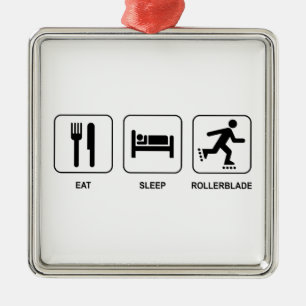 Eat Sleep Rollerblade Metal Ornament