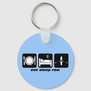 eat sleep row keychain