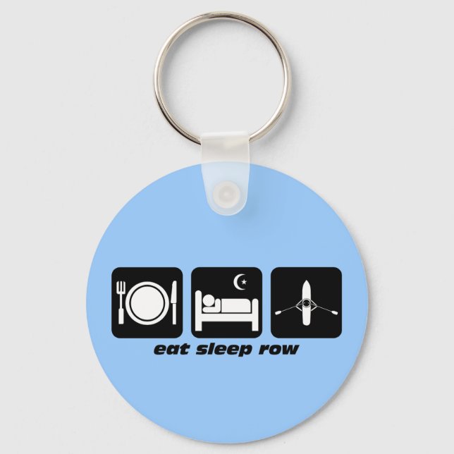 eat sleep row keychain (Front)