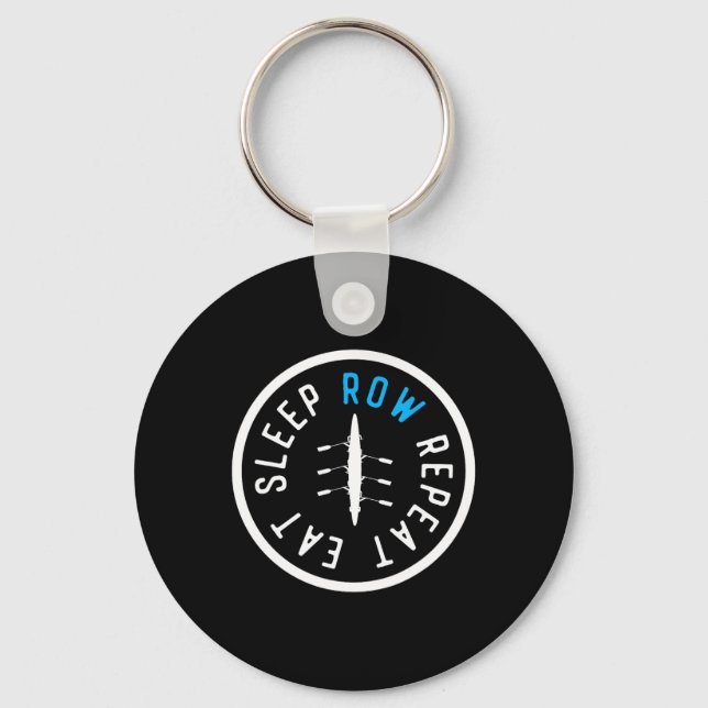 Eat Sleep Row Repeat Matching Crew Team Rowing Boa Keychain (Front)