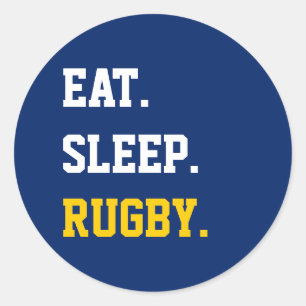 Eat Sleep rugby Classic Round Sticker