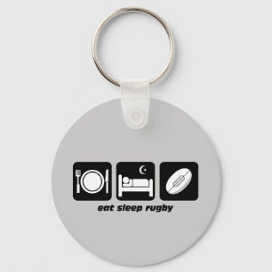 eat sleep rugby keychain