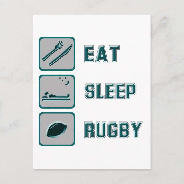 Eat Sleep Rugby Postcard (Front)