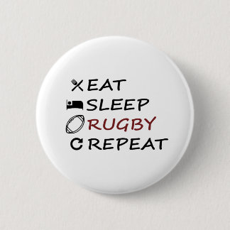 Eat Sleep Rugby Repeat 2 Inch Round Button