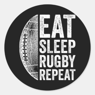 Eat Sleep Rugby Repeat Rugby for Men Classic Round Sticker