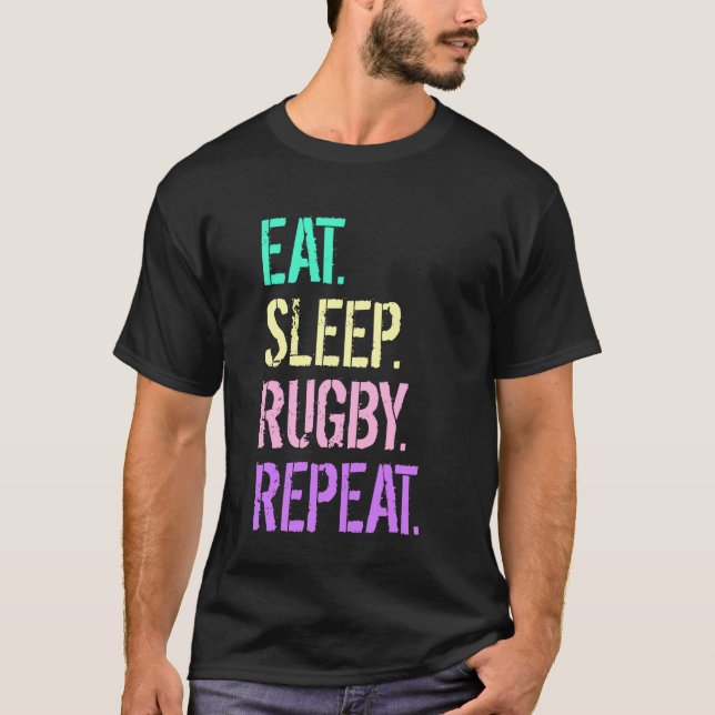 Eat Sleep Rugby Repeat T-Shirt (Front)