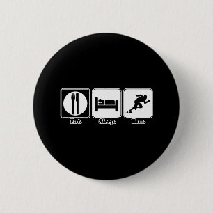 eat sleep run 2 inch round button