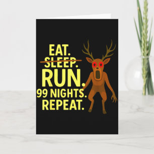 Eat Sleep Run 99 Nights Repeat Y Deer Funny Gamer Card