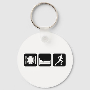 eat sleep run keychain