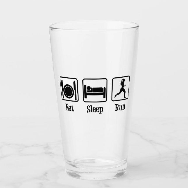 Eat Sleep Run Motivational Runner Glass (Front)