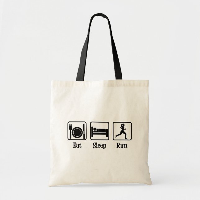 Eat Sleep Run Motivational Runner Tote Bag (Front)