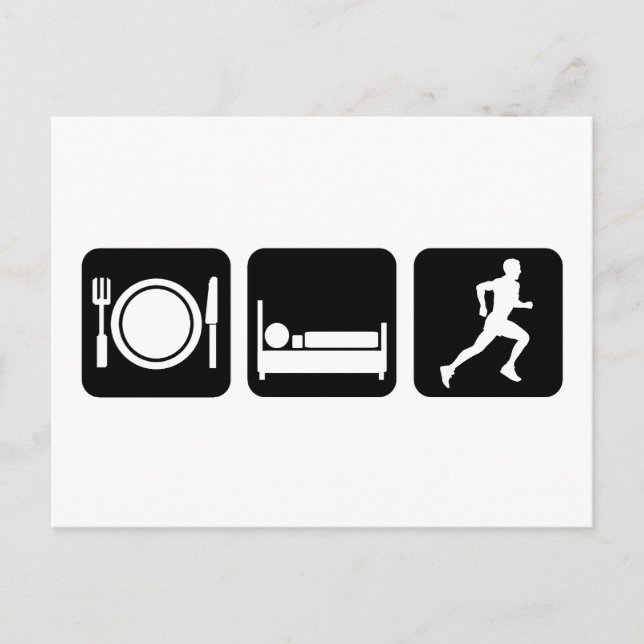 eat sleep run postcard (Front)