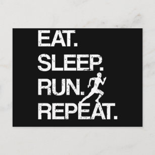 Eat Sleep Run Repeat Marathon Runner Jogging Sport Postcard