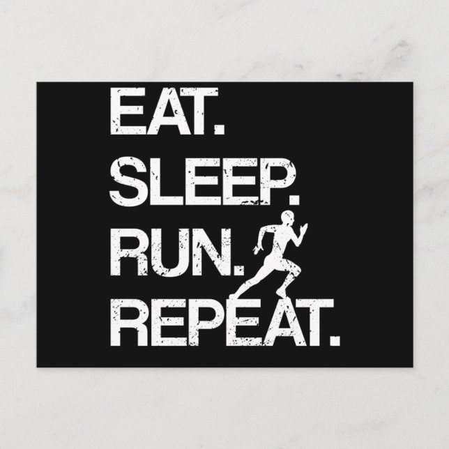 Eat Sleep Run Repeat Marathon Runner Jogging Sport Postcard (Front)