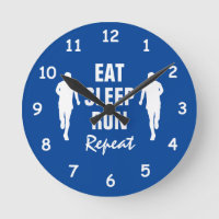 Eat Sleep Run Repeat wall clock for running fans
