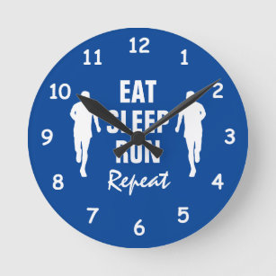 Eat Sleep Run Repeat wall clock for running fans