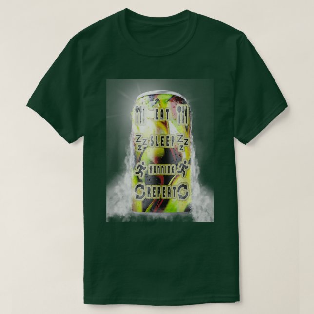 eat sleep running repeat (2)  T-Shirt (Design Front)