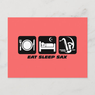 eat sleep sax postcard