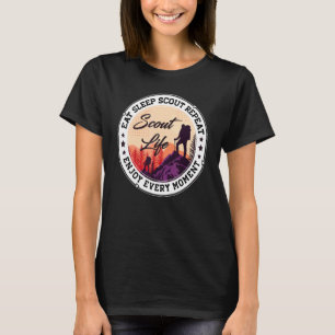 Eat Sleep Scout Repeat   Best Scout Life Hiking Sc T-Shirt