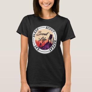 Eat Sleep Scout Repeat  Best Scout Life Hiking Sco T-Shirt
