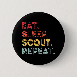 Eat Sleep Scout Repeat Retro Vintage Scout For Wom 2 Inch Round Button