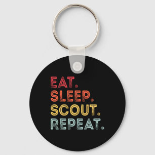 Eat Sleep Scout Repeat Retro Vintage Scout For Wom Keychain
