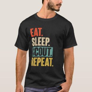 Eat Sleep Scout Repeat Retro Vintage Scouting T-Shirt