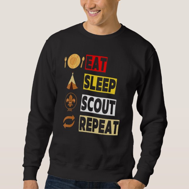 Eat Sleep Scout Repeat Unique Scouting   For Men W Sweatshirt (Front)