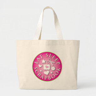 Eat Sleep Scrapbook Large Tote Bag