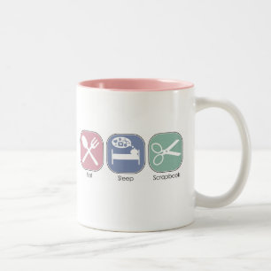 Eat Sleep Scrapbook Two-Tone Coffee Mug